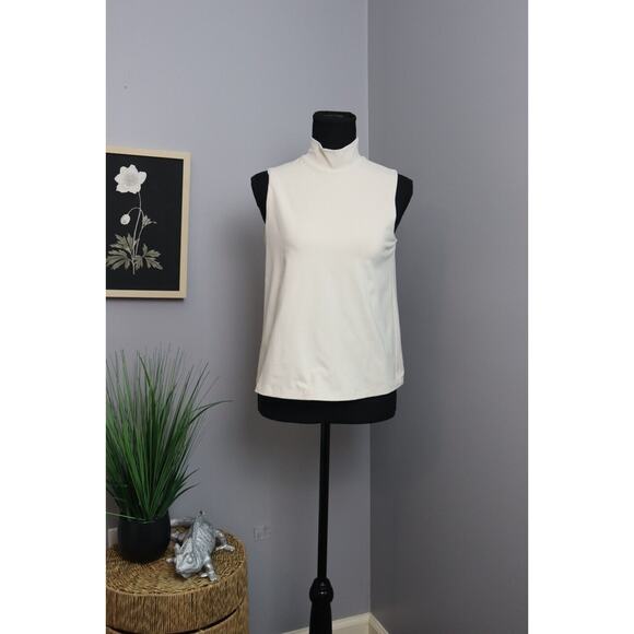 Susana Monaco Mapache Sleeveless Mock Turtleneck Tank Top Flax - Picture 4 of 4